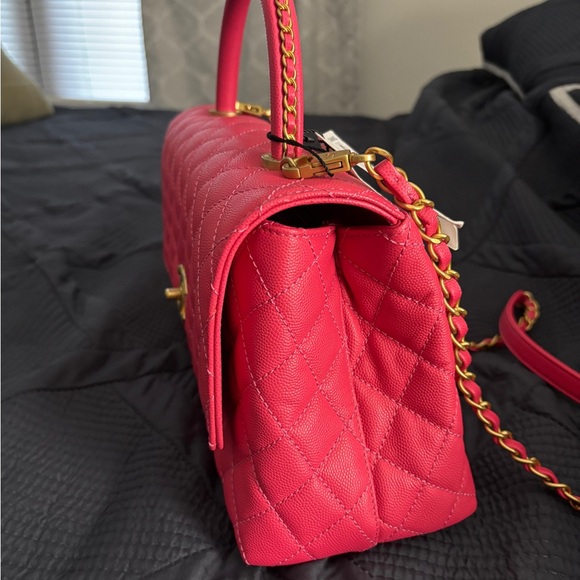 Chanel Dark Pink Quilted Top-Handle Flap Bag - Picture 3 of 10